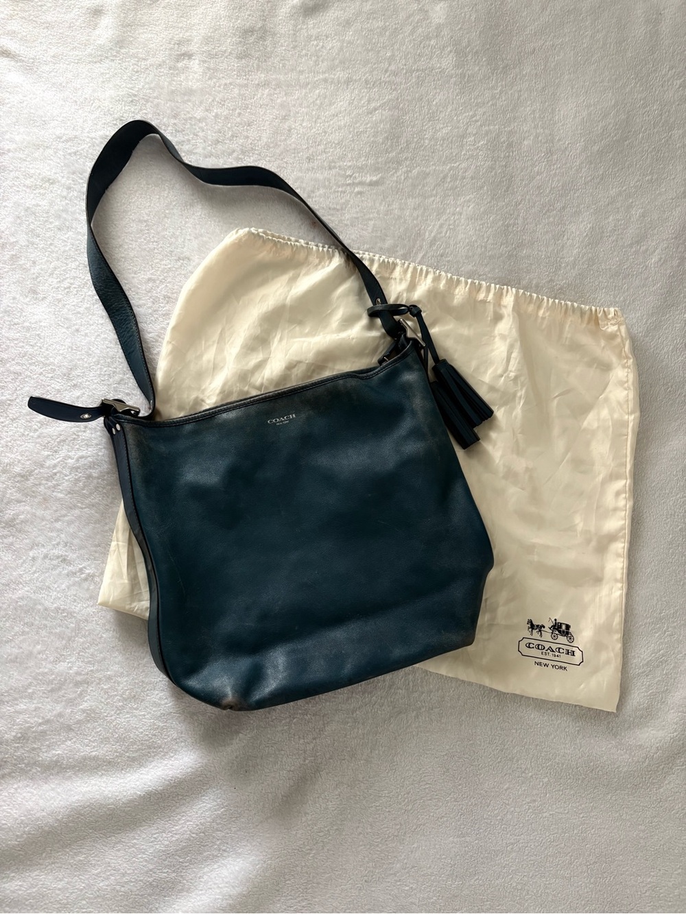 Coach Legacy Hobo Leather Shoulder Bag in Blue